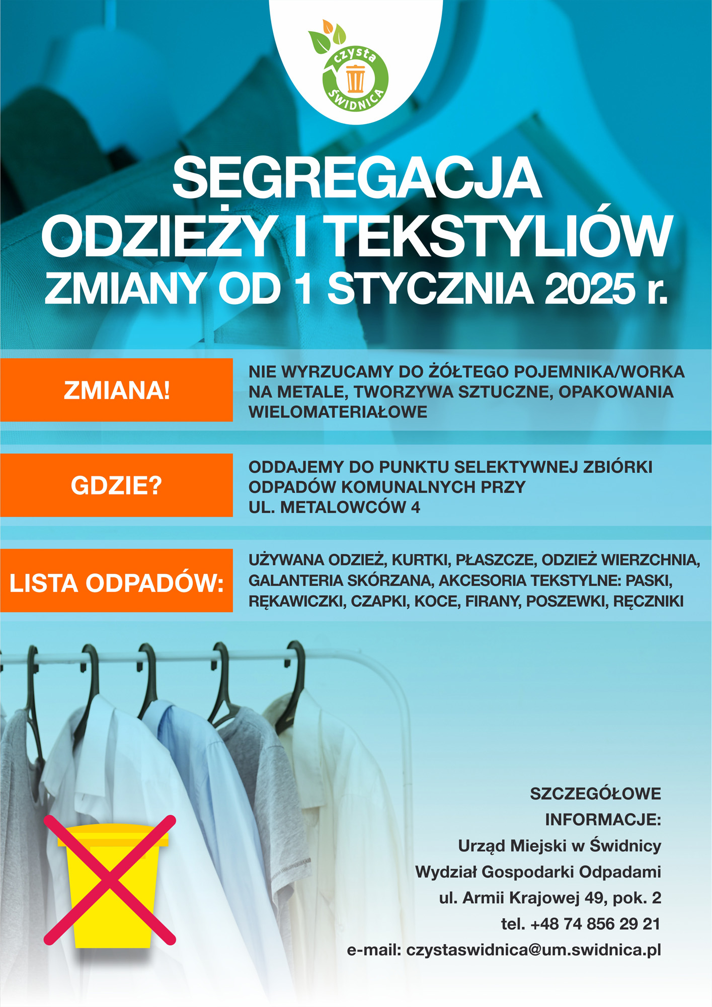 Segregacja odzieży i tekstyliów zmiany od 1 stycznia 2025